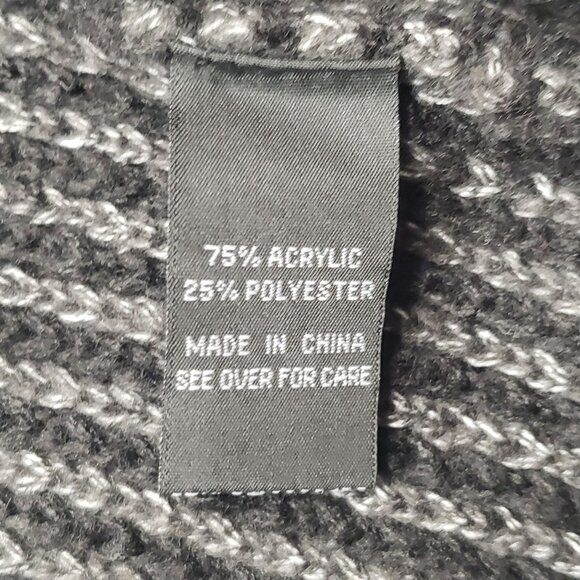 Fortune + Ivy Open Cardigan Sweater Women's Size Medium Black Grey Coatigan NWOT - Picture 9 of 16